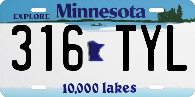MN license plate 316TYL