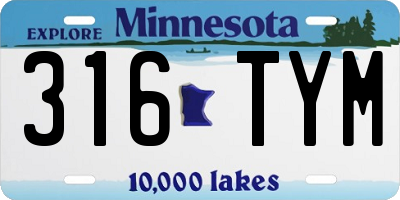 MN license plate 316TYM