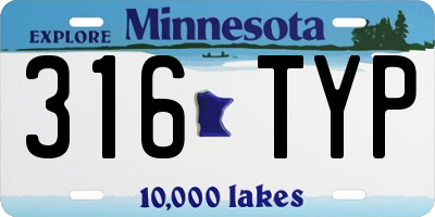 MN license plate 316TYP