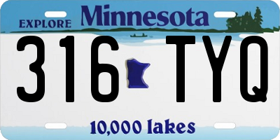 MN license plate 316TYQ