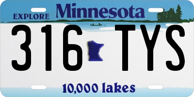 MN license plate 316TYS