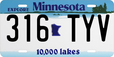 MN license plate 316TYV