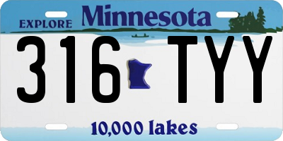 MN license plate 316TYY