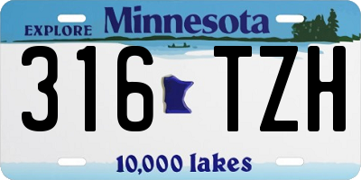 MN license plate 316TZH