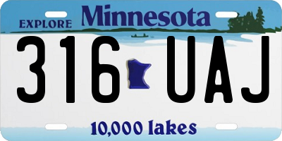 MN license plate 316UAJ