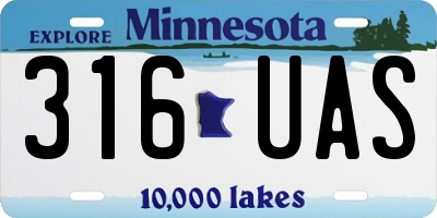 MN license plate 316UAS