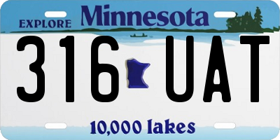 MN license plate 316UAT