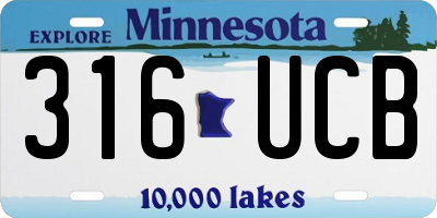 MN license plate 316UCB