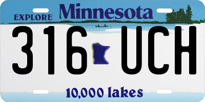 MN license plate 316UCH