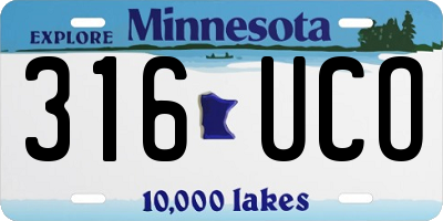 MN license plate 316UCO