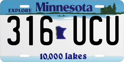 MN license plate 316UCU