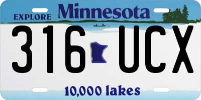 MN license plate 316UCX