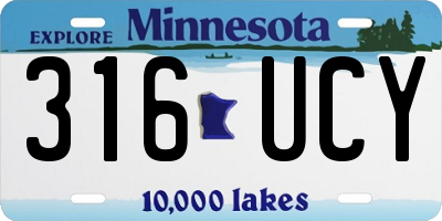 MN license plate 316UCY
