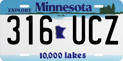 MN license plate 316UCZ