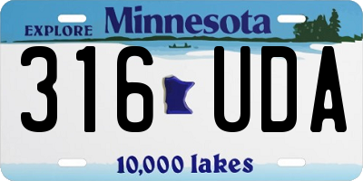 MN license plate 316UDA