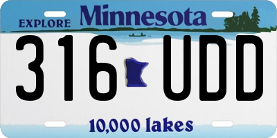 MN license plate 316UDD