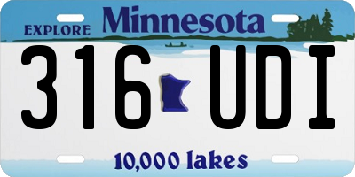 MN license plate 316UDI
