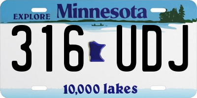 MN license plate 316UDJ