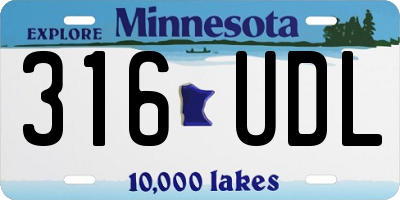 MN license plate 316UDL