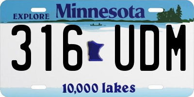 MN license plate 316UDM