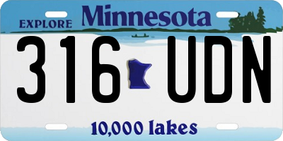 MN license plate 316UDN