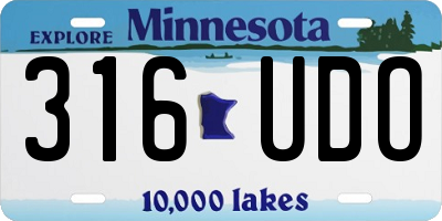 MN license plate 316UDO