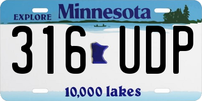 MN license plate 316UDP