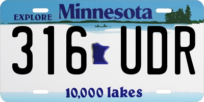 MN license plate 316UDR