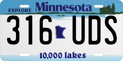 MN license plate 316UDS