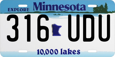 MN license plate 316UDU