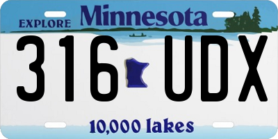 MN license plate 316UDX