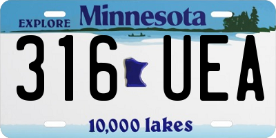 MN license plate 316UEA