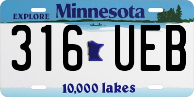 MN license plate 316UEB