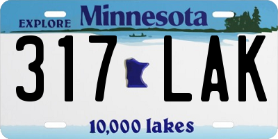 MN license plate 317LAK