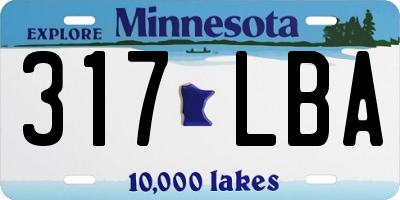 MN license plate 317LBA