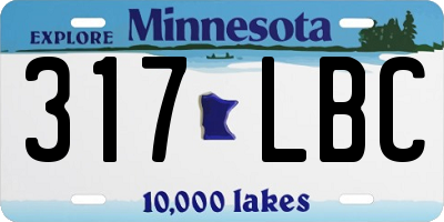 MN license plate 317LBC