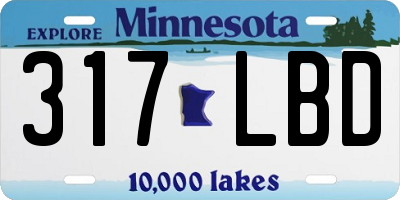 MN license plate 317LBD