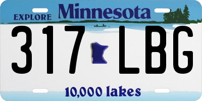 MN license plate 317LBG