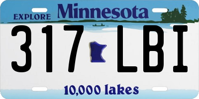 MN license plate 317LBI