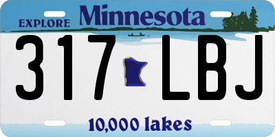 MN license plate 317LBJ