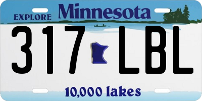 MN license plate 317LBL