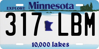 MN license plate 317LBM