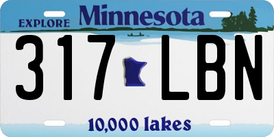 MN license plate 317LBN