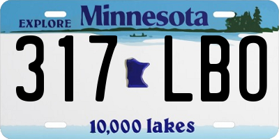 MN license plate 317LBO