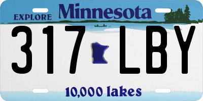 MN license plate 317LBY