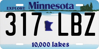 MN license plate 317LBZ
