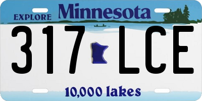 MN license plate 317LCE