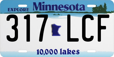 MN license plate 317LCF