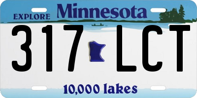 MN license plate 317LCT