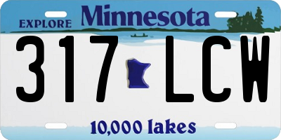 MN license plate 317LCW